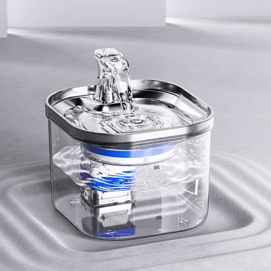 Dispensador de agua con circulación automática de acero inoxidable para mascotas,