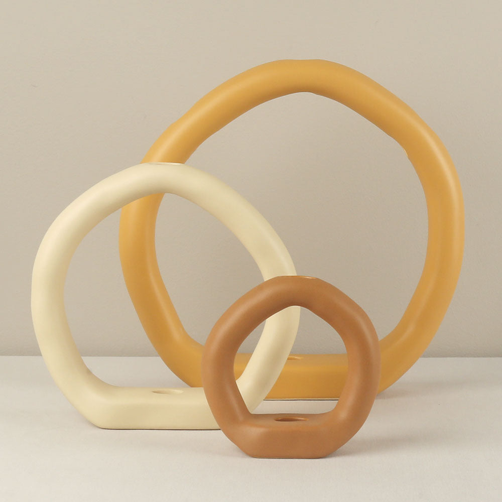 Juego de 3 jarrones de cerámica creativos para decoración moderna