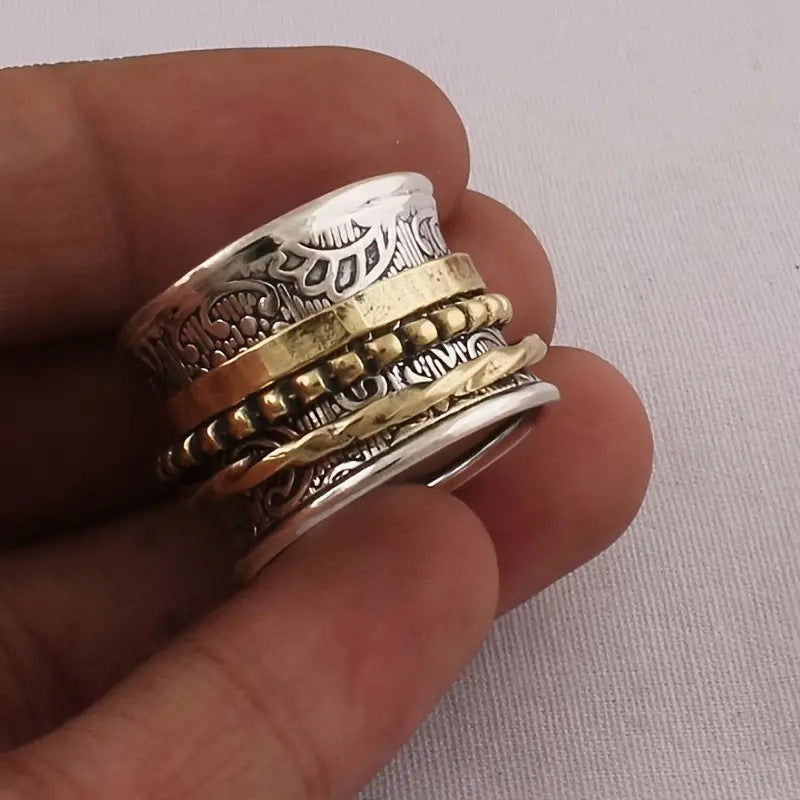 Anillo creativo retro de moda con geometría única