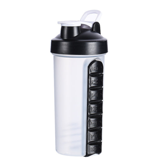 Vaso de agua 2 en 1 con caja de pastillas para siete días,
