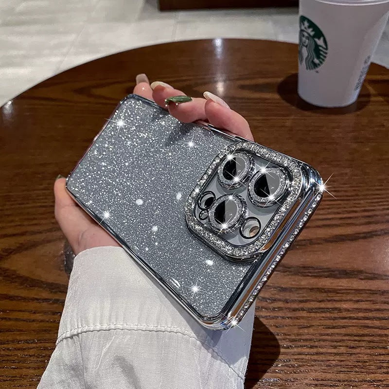 Funda para teléfono móvil con película de lente contra polvo Rhindiamond-flash galvanizado