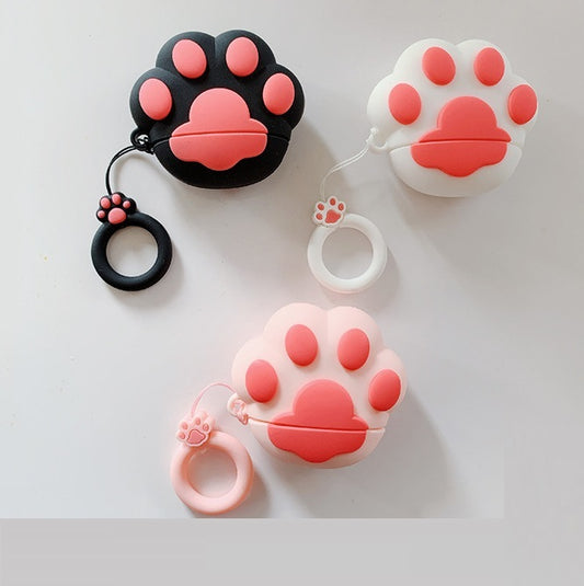 Estuche para auriculares Bluetooth con diseño de pata de gato