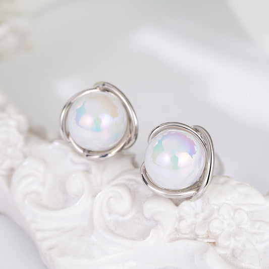 Pendientes de piedra lunar de imitación de colores
