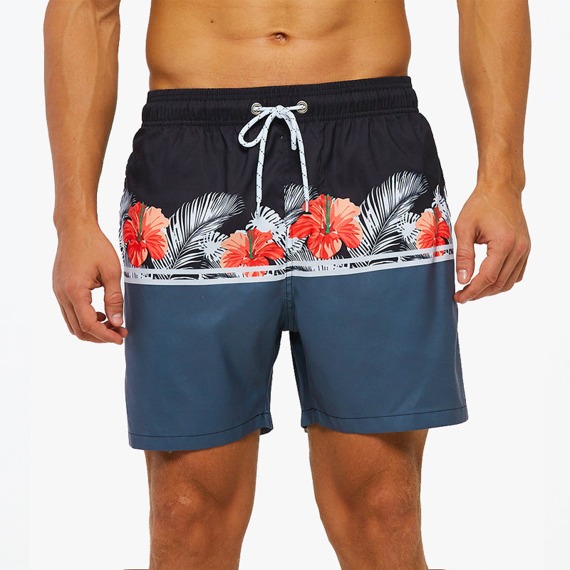 Men's quick-drying beach swim trunks with mesh lining