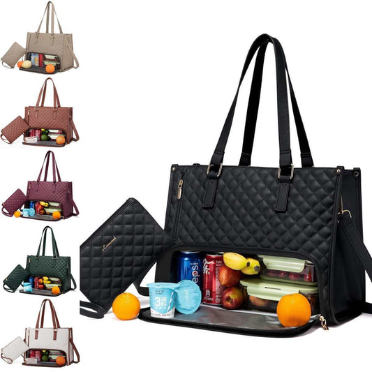 Modern women's bag with lunch compartment and thermal insulation