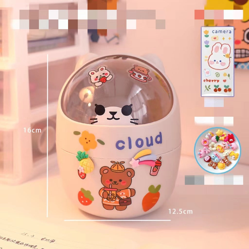 Mini bear desktop trash can