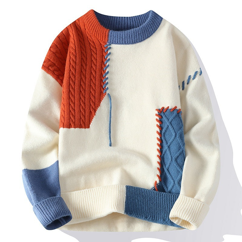 Men's Color Block Long Sleeve Sweater
