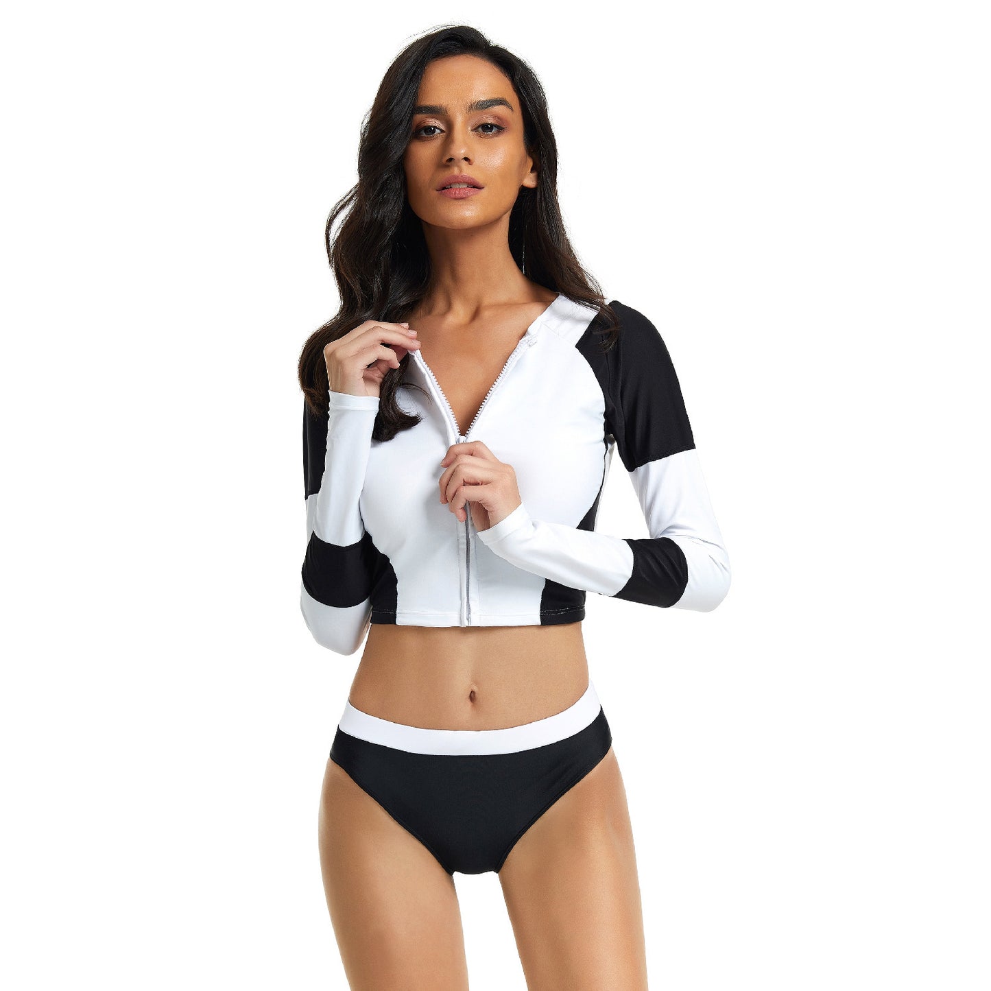 Traje de baño de manga larga dividido para mujer
