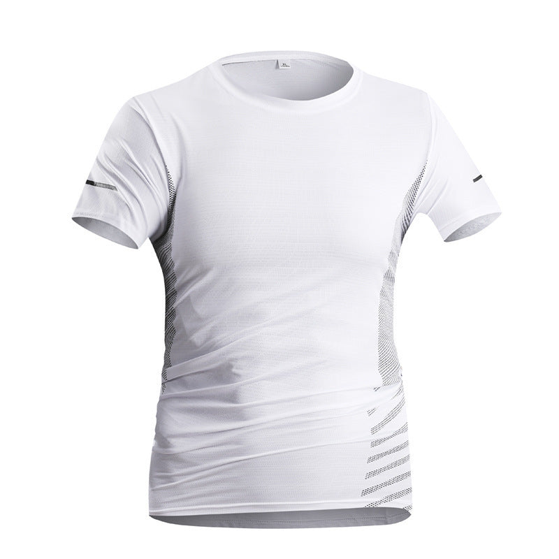 Men's ice silk T-shirt, quick-drying, breathable and fashionable.