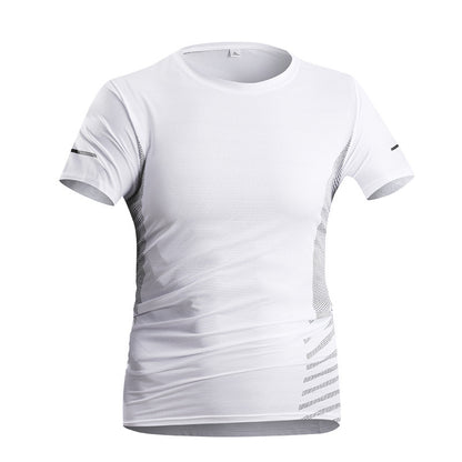 Men's ice silk T-shirt, quick-drying, breathable and fashionable.