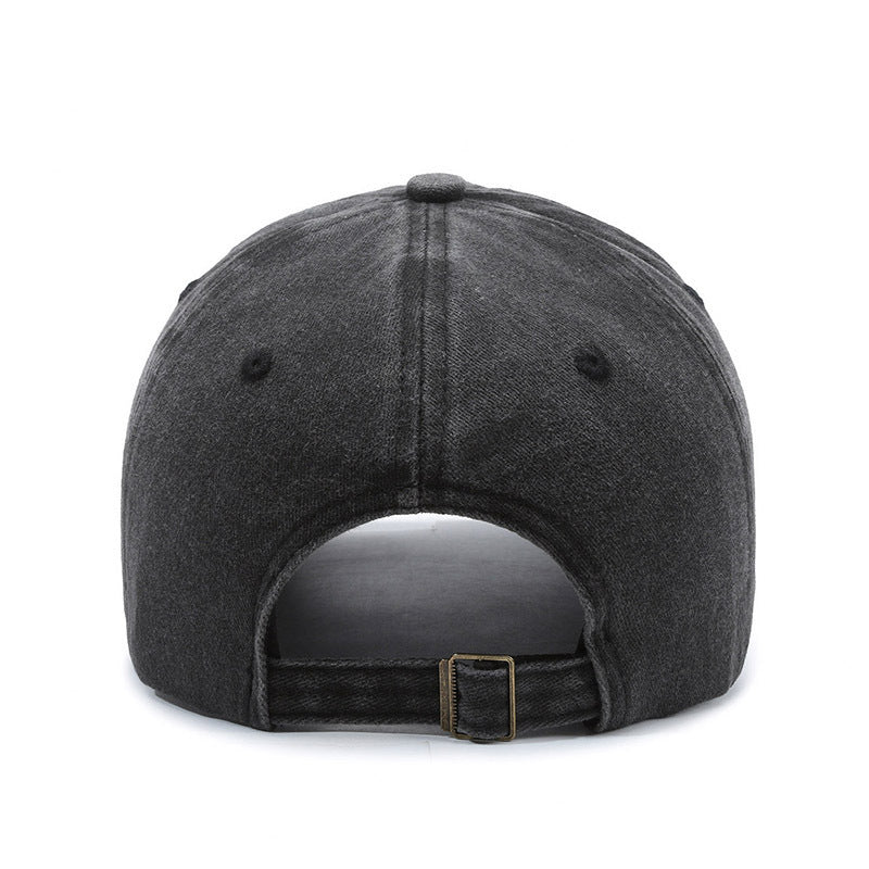 American retro canvas baseball cap with broken letter embroidery