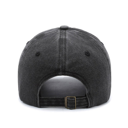 American retro canvas baseball cap with broken letter embroidery