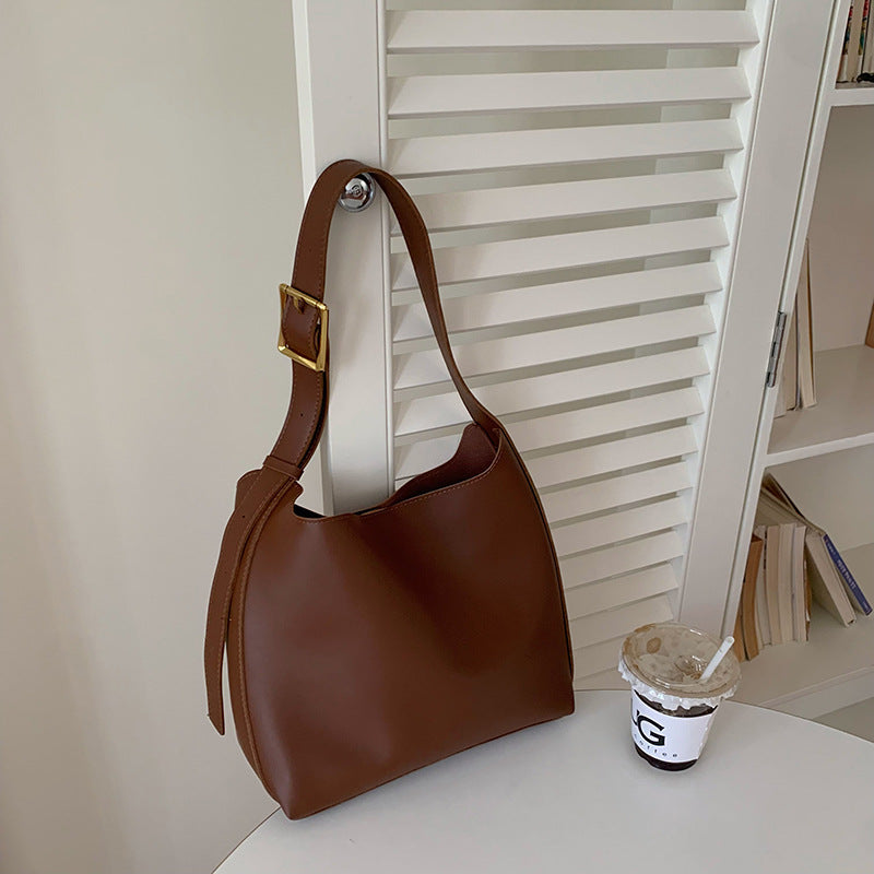 Bolso de hombro para mujer estilo bandolera minimalista de piel sintética