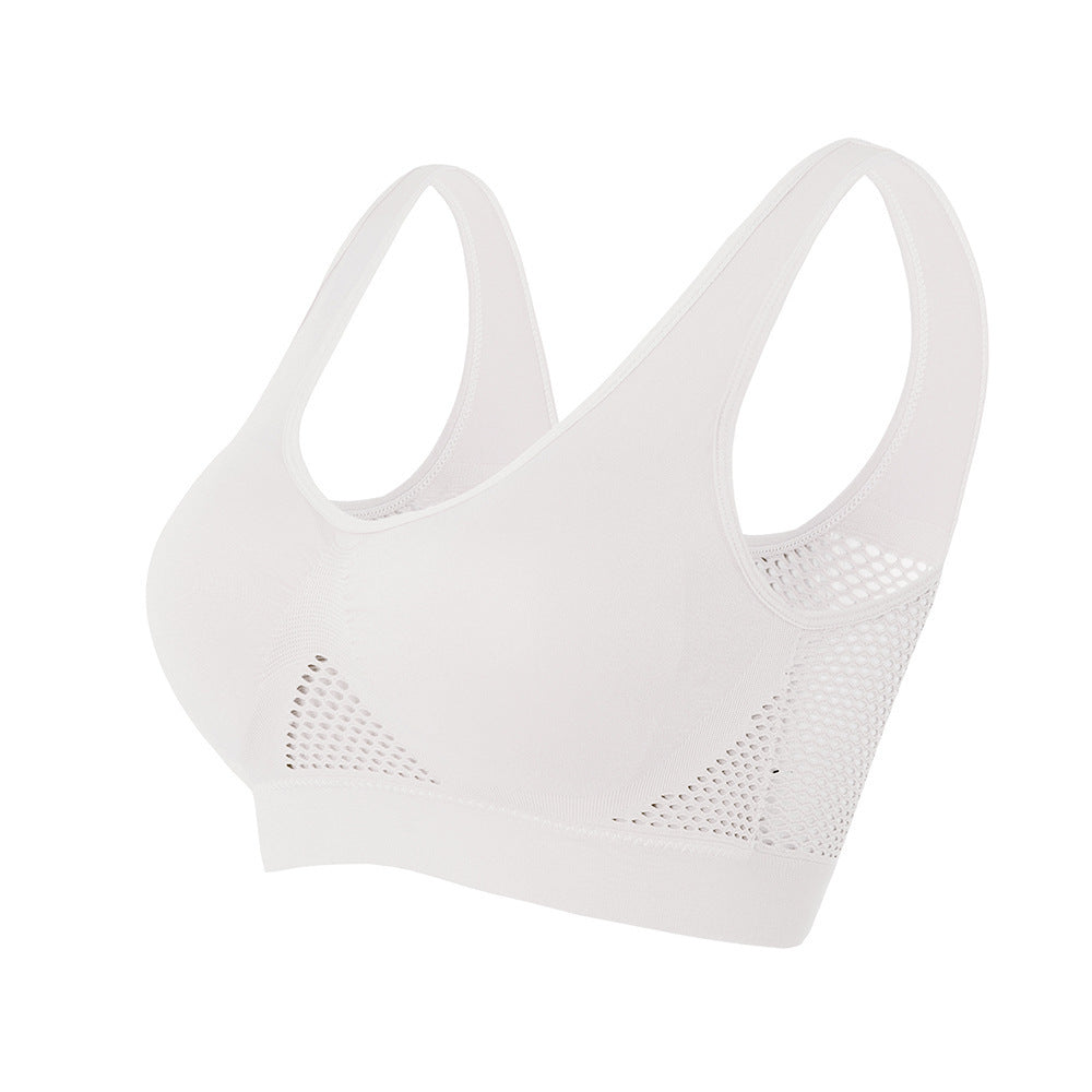 Sujetador deportivo de yoga fino de malla para mujer