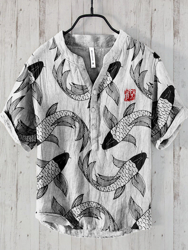Men's Casual Printed Hawaiian Shirt