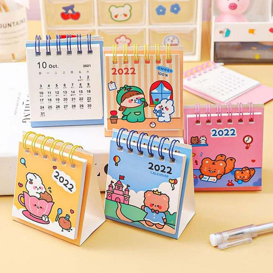 Mini calendario de escritorio con dibujos animados
