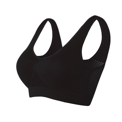Sujetador deportivo de yoga fino de malla para mujer