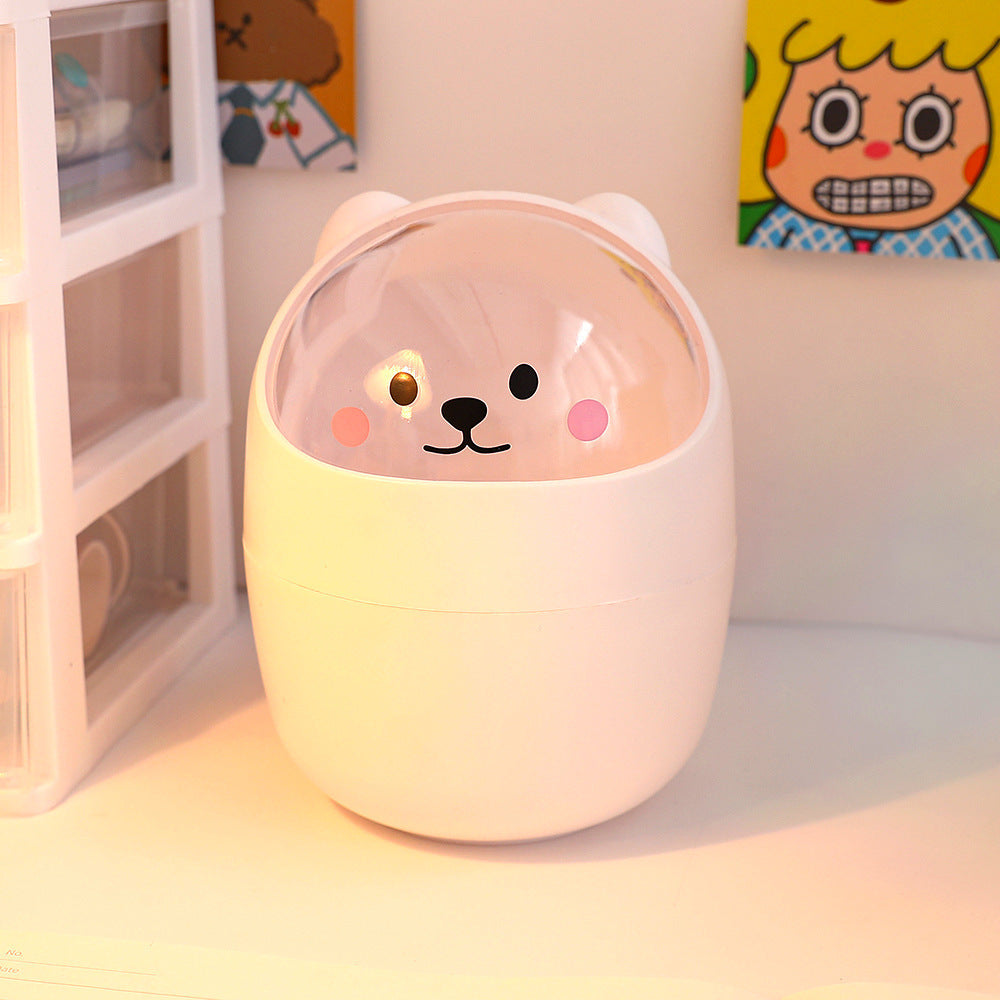 Mini bear desktop trash can