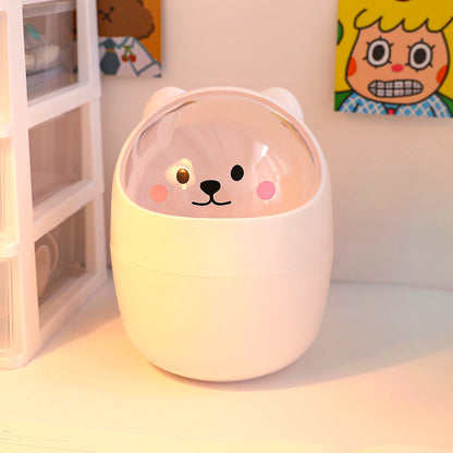 Mini bear desktop trash can