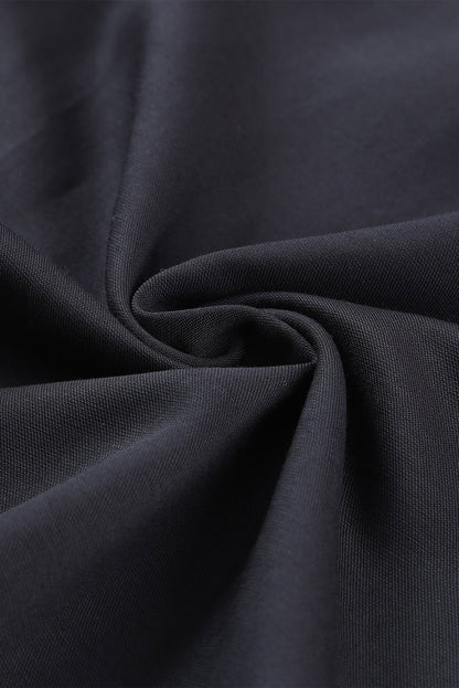Pantalones anchos casuales con cintura elástica y cordón negro