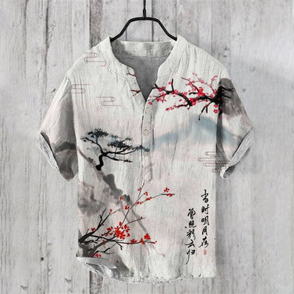 Men's Casual Printed Hawaiian Shirt