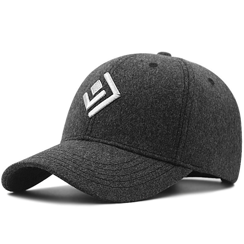 Dark colored baseball cap