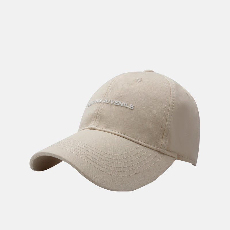 Gorra de béisbol con visera curva y letras de algodón