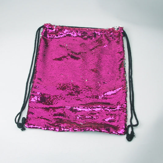 Mochila deportiva con cordón y lentejuelas de sirena