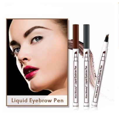 Natural waterproof eyebrow pencil with four prongs for tinting and tattooing