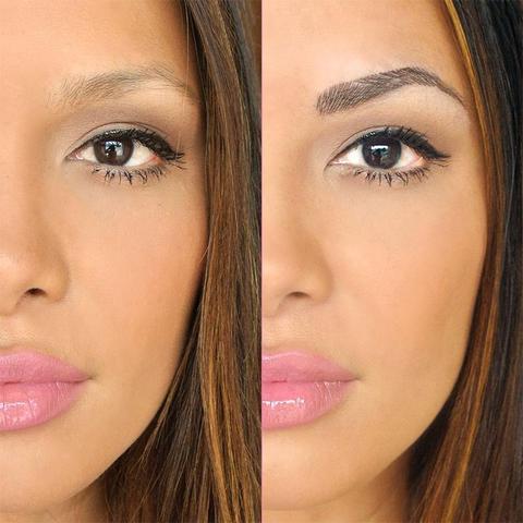 Natural waterproof eyebrow pencil with four prongs for tinting and tattooing