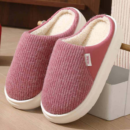 Winter Warm Plush Slippers Thick Sole Non-Slip Home Shoes for Women and Men
