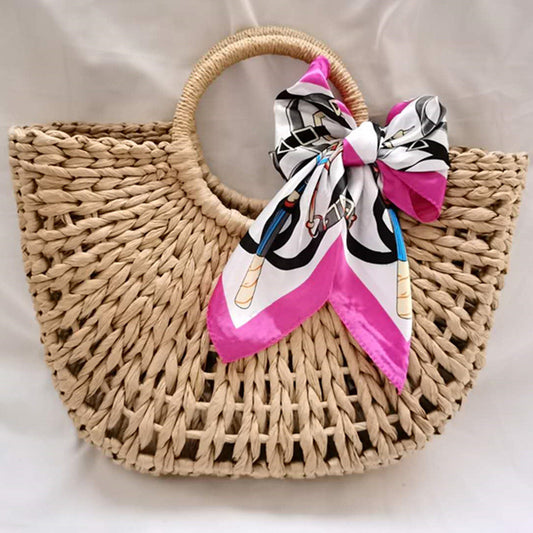 Bolsa de paja para vacaciones en la playa