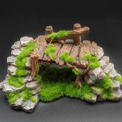 Flocked resin aquarium decoration made of landscape stone.