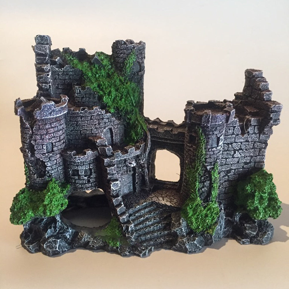 Decorative resin castle for fish tanks