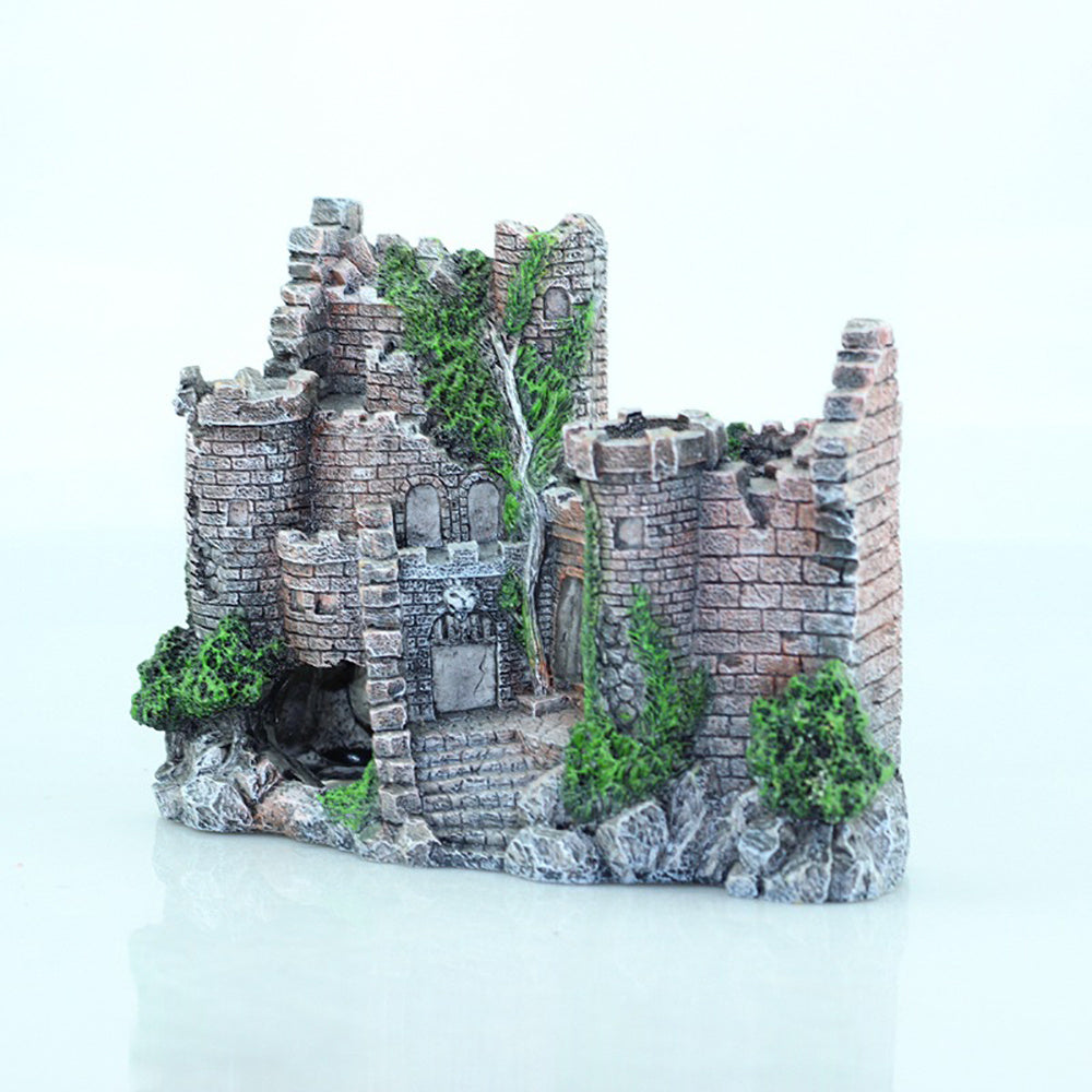 Decorative resin castle for fish tanks