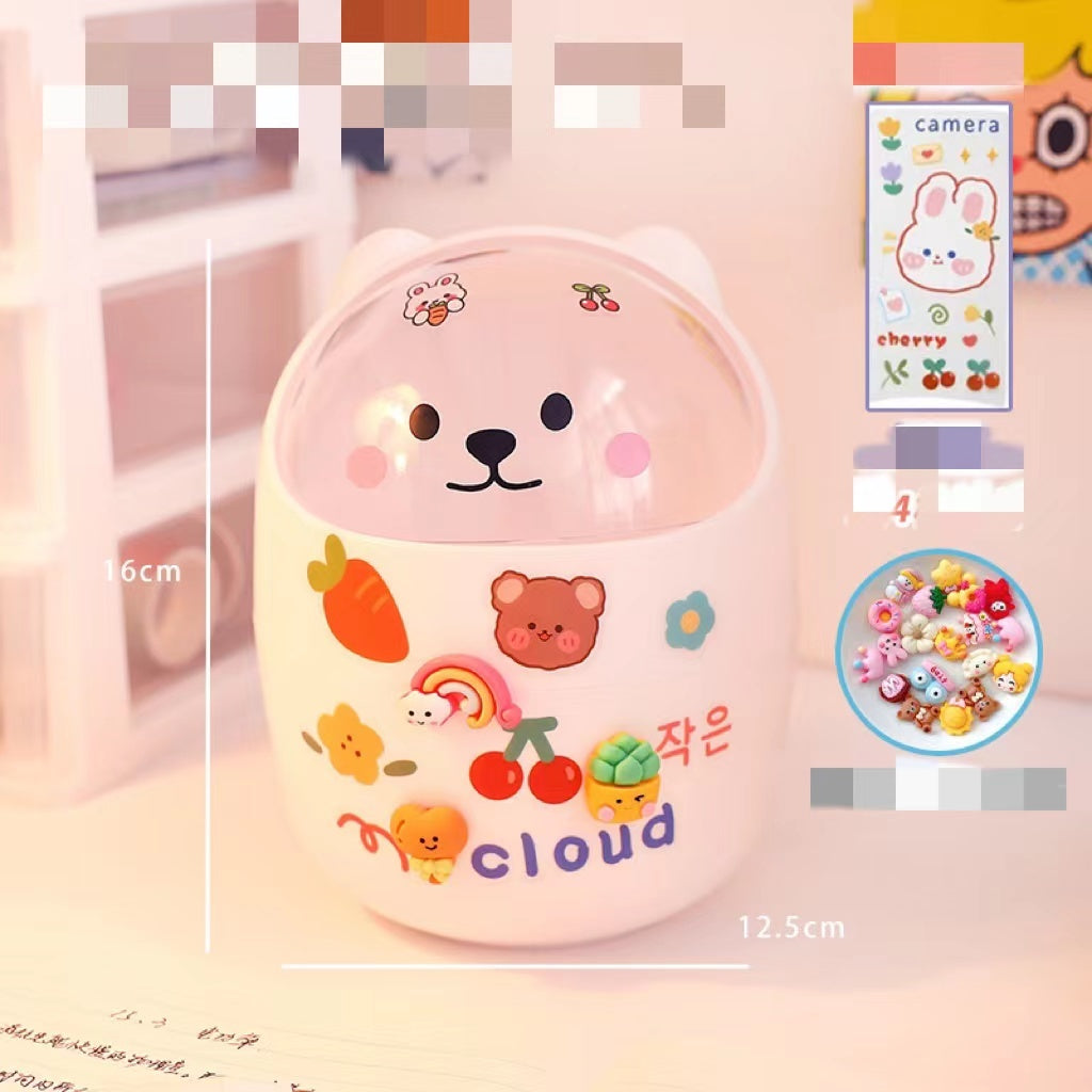 Mini bear desktop trash can