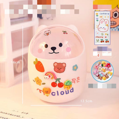 Mini bear desktop trash can