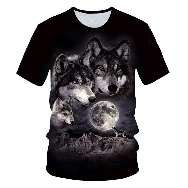 Summer t-shirt with wolf print