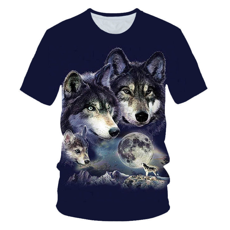 Summer t-shirt with wolf print