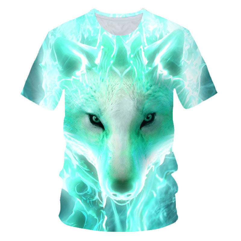 Summer t-shirt with wolf print