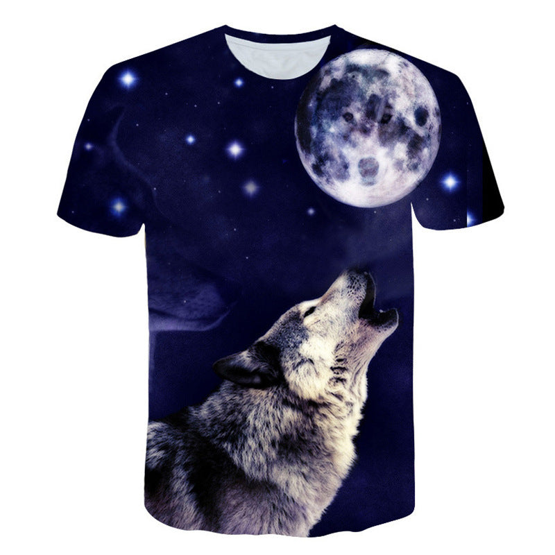 Summer t-shirt with wolf print