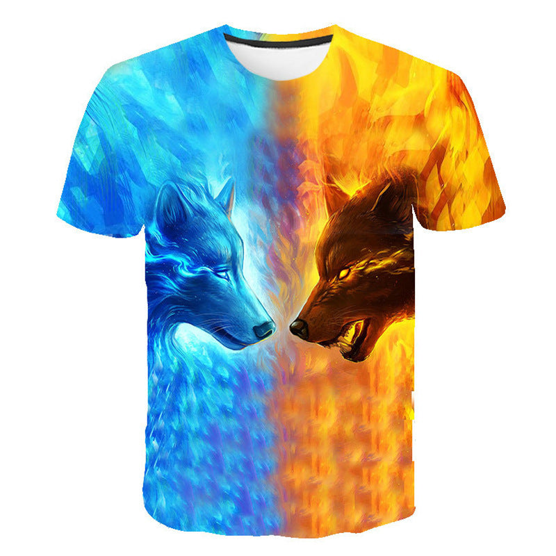 Summer t-shirt with wolf print