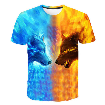 Summer t-shirt with wolf print