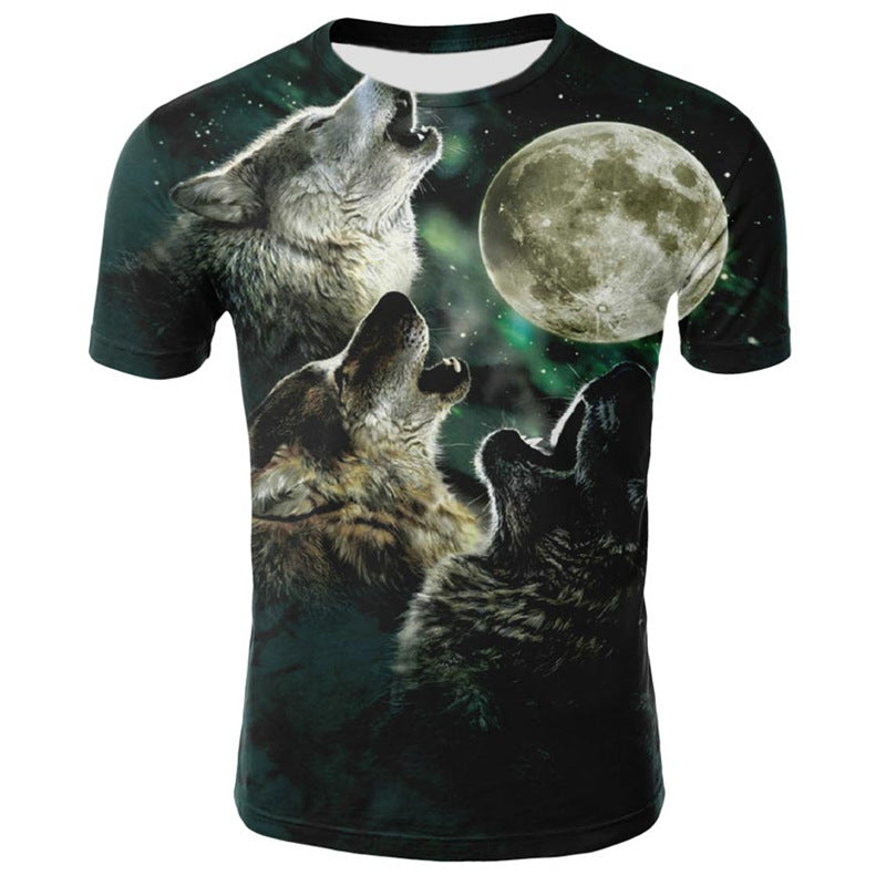 Summer t-shirt with wolf print