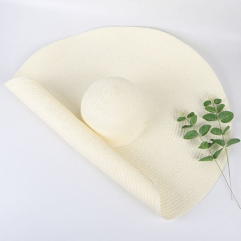 Sombreros de playa extra grandes de ala ancha de 25 cm para mujer