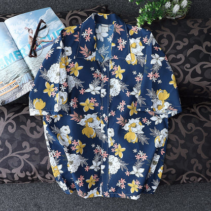 Quick-drying short-sleeved floral Hawaiian shirt