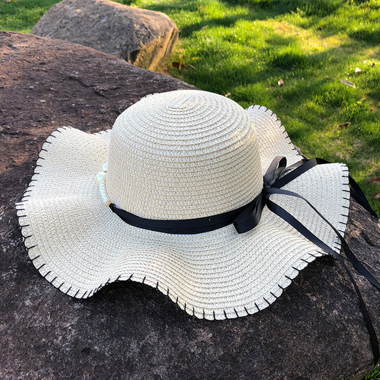 Sombrero de paja de ala grande para mujer