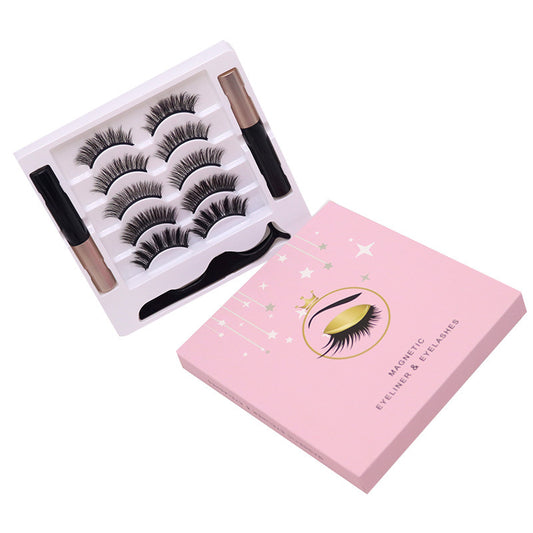 Long-lasting, waterproof, reusable mink eyeliner and false eyelashes set