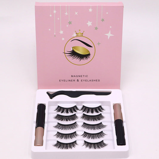 Long-lasting, waterproof, reusable mink eyeliner and false eyelashes set