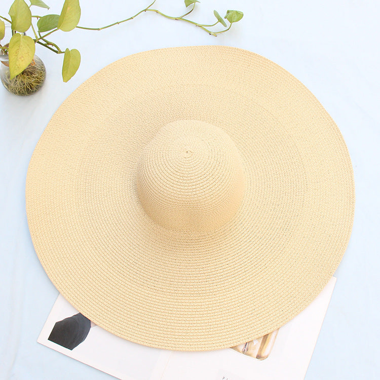 Sombreros de playa extra grandes de ala ancha de 25 cm para mujer